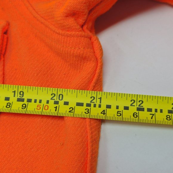 Woolrich VTG LS Shirt Acrylic Bright Orange Hunting Men's Medium Pockets Flaws‎ - Picture 11 of 15